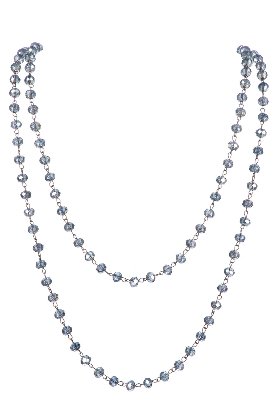 Crystal Beaded Chain Necklace N1163-184-BZ