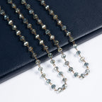 Crystal Beaded Chain Necklace N1163-184-BZ - view 2
