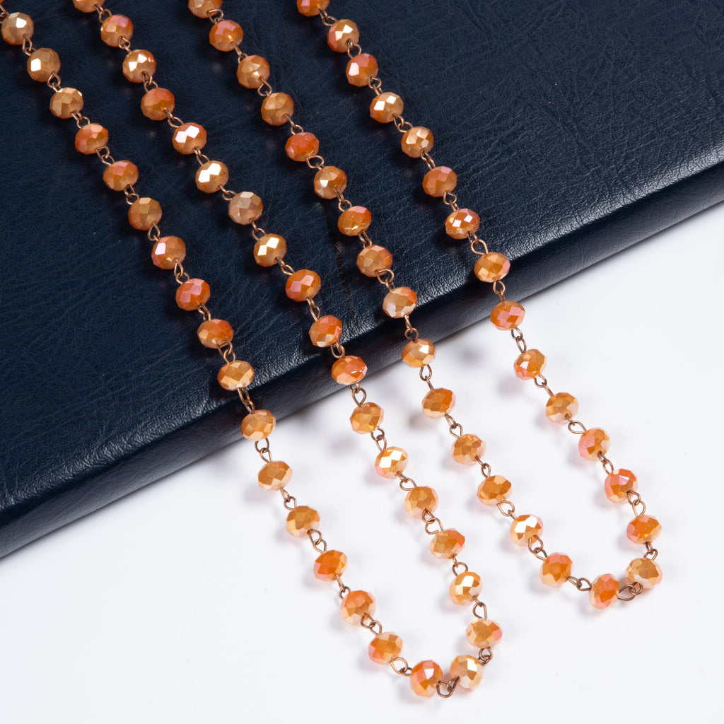 Crystal Beaded Chain Necklace N1163