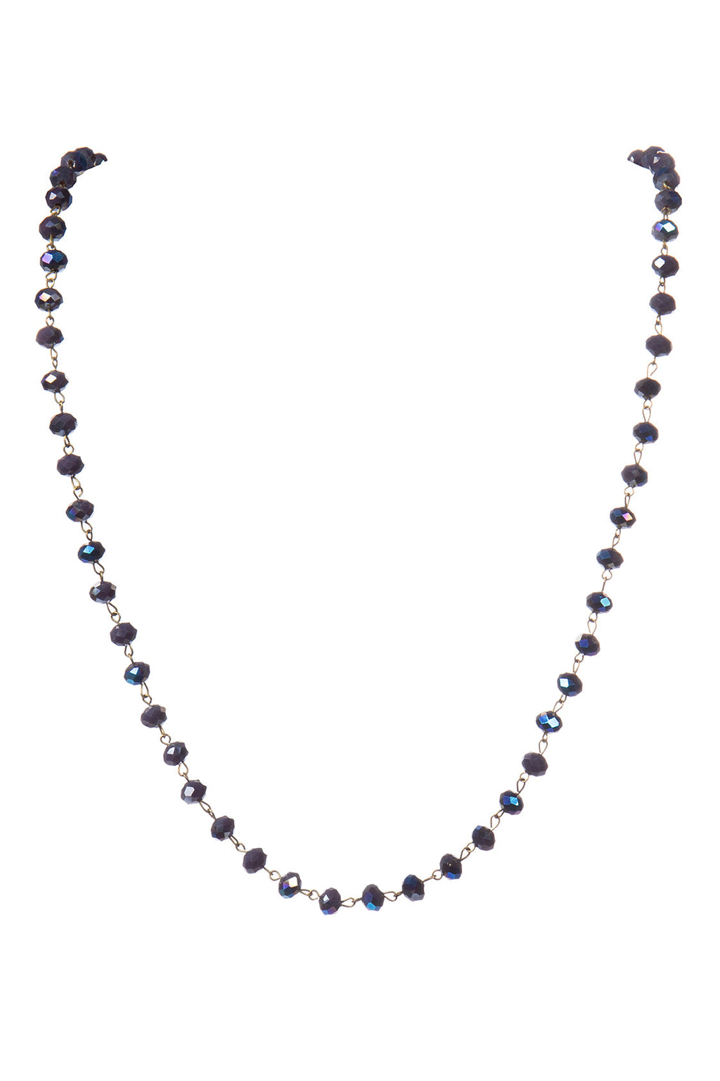 Crystal Beaded Chain Necklace N1163