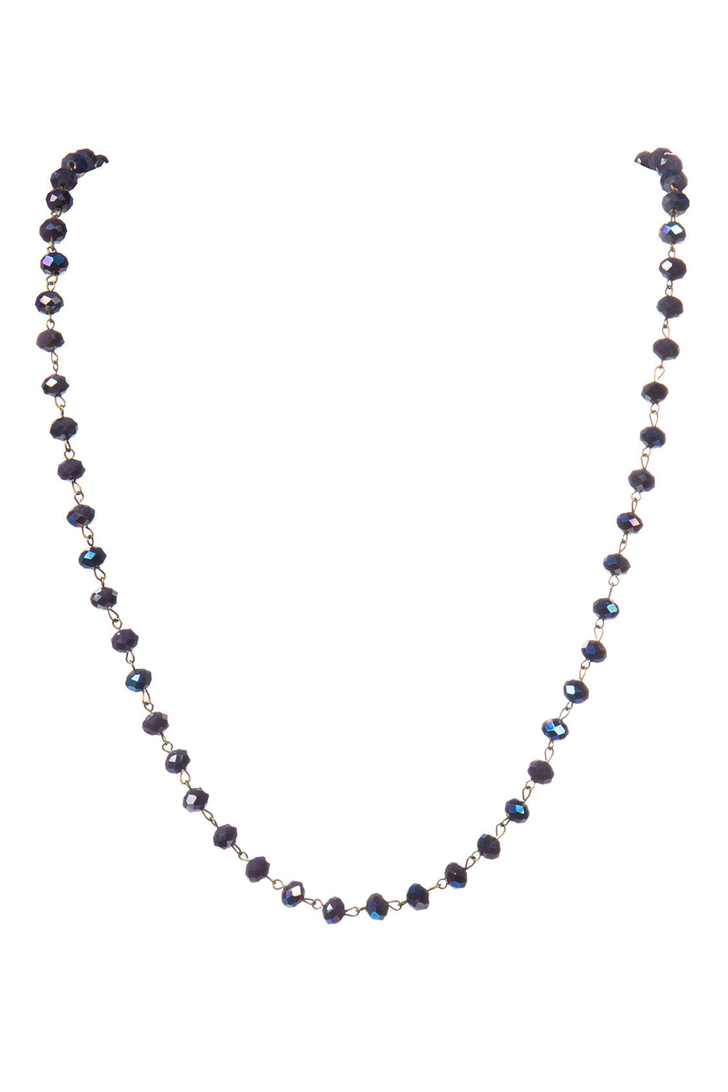 Crystal Beaded Chain Necklace N1163