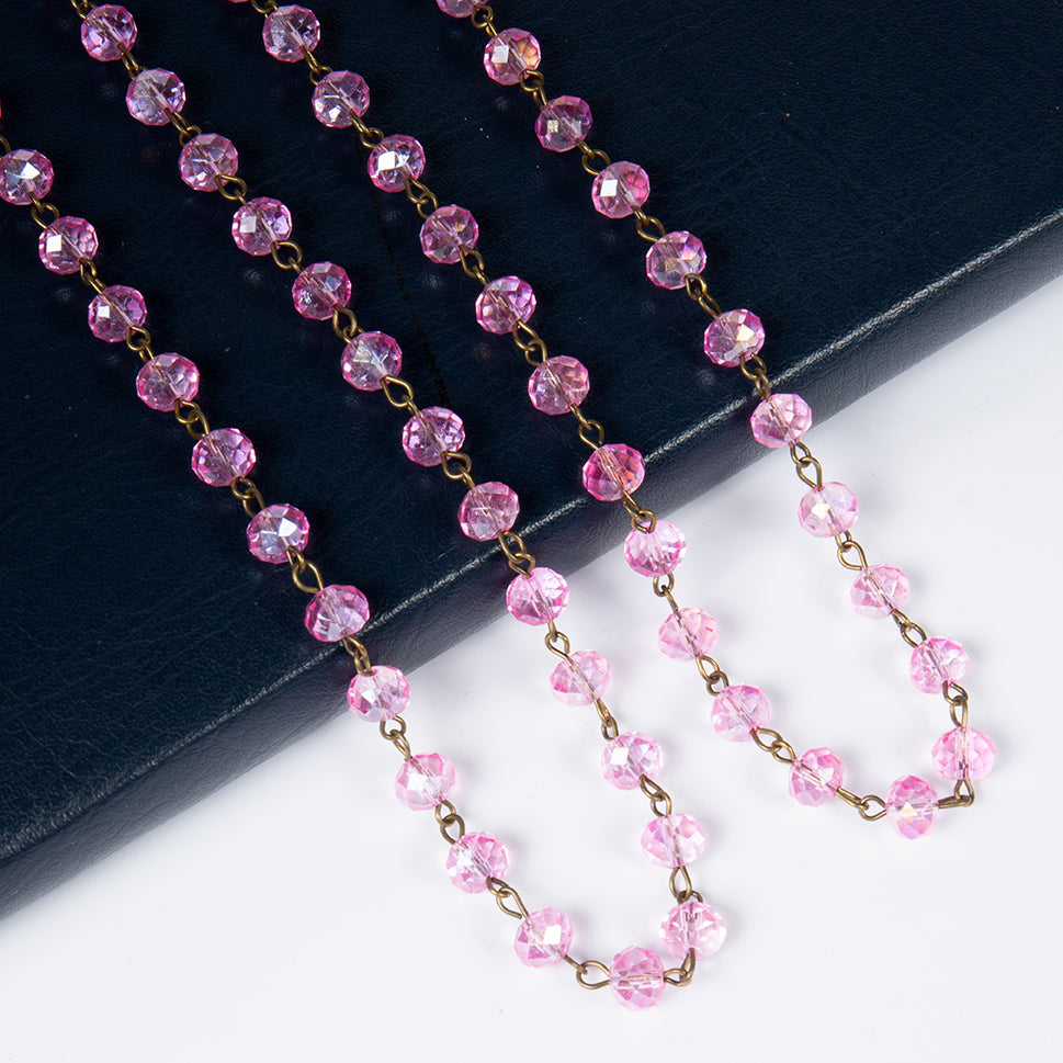 Crystal Beaded Chain Necklace N1163-192-BZ
