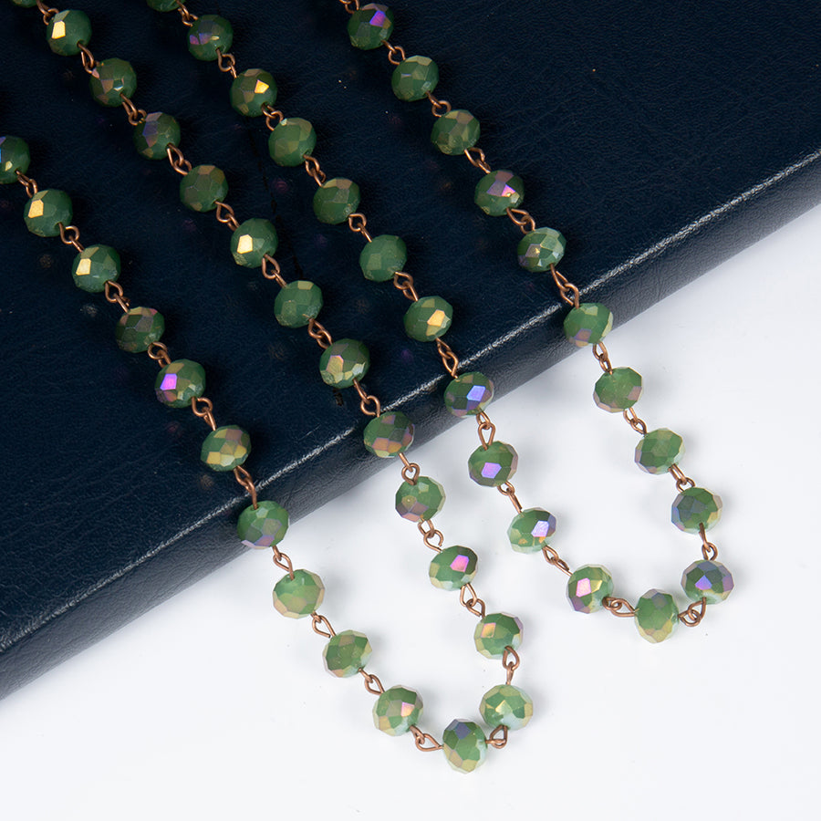 Crystal Beaded Chain Necklace N1163