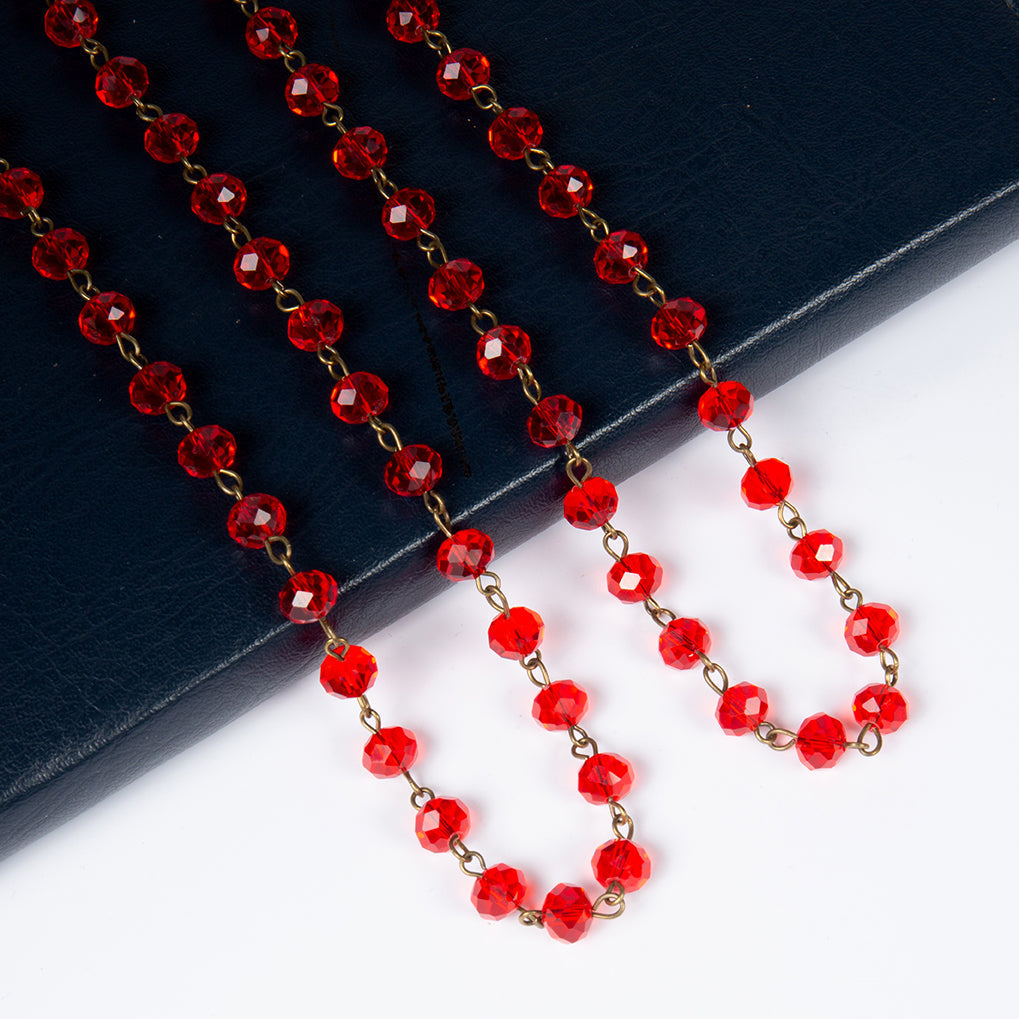 Crystal Beaded Chain Necklace N1163