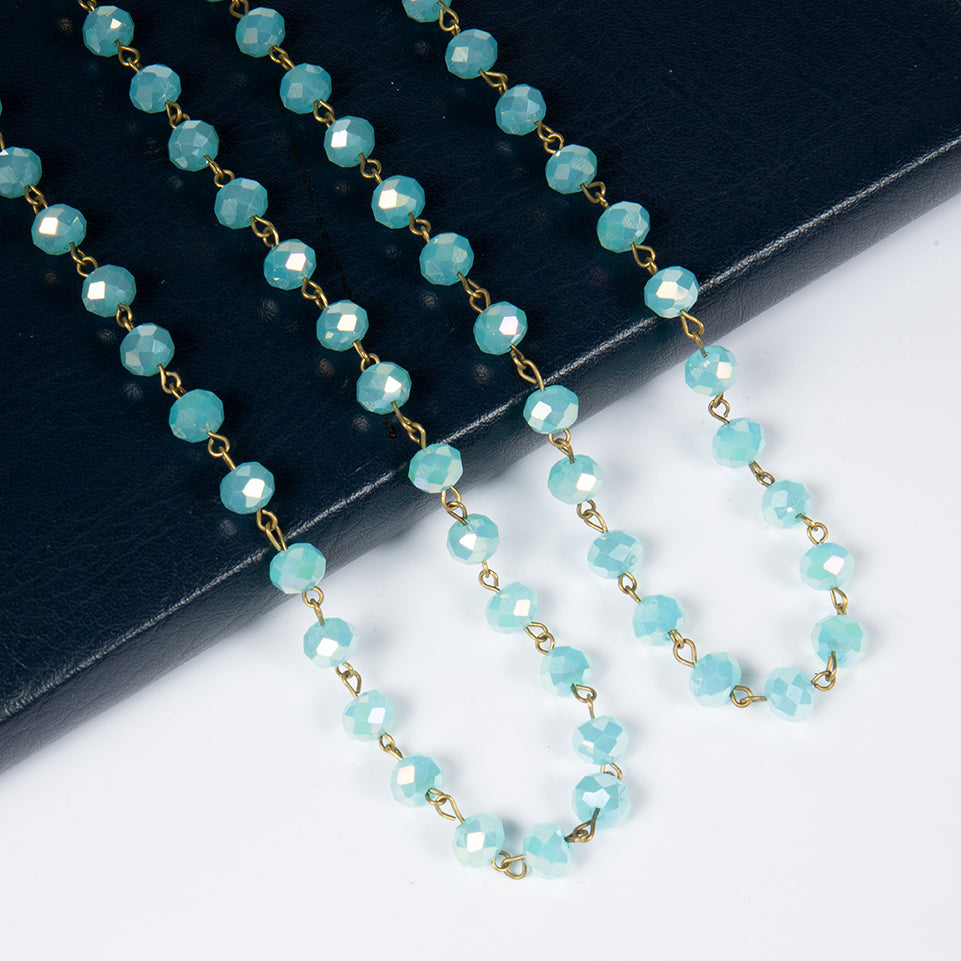 Crystal Beaded Chain Necklace N1163