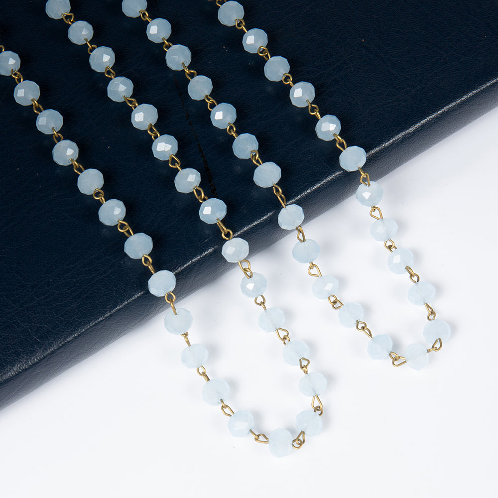 Crystal Beaded Chain Necklace N1163