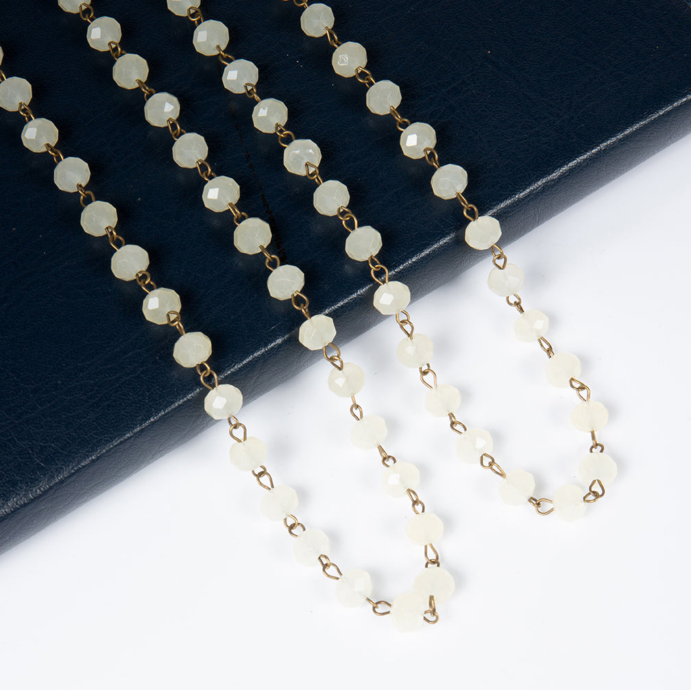 Crystal Beaded Chain Necklace N1163