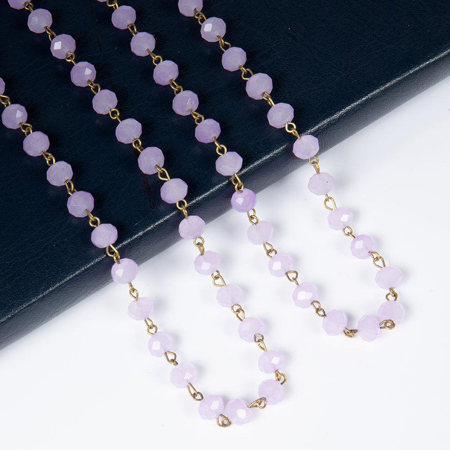 Crystal Beaded Chain Necklace N1163