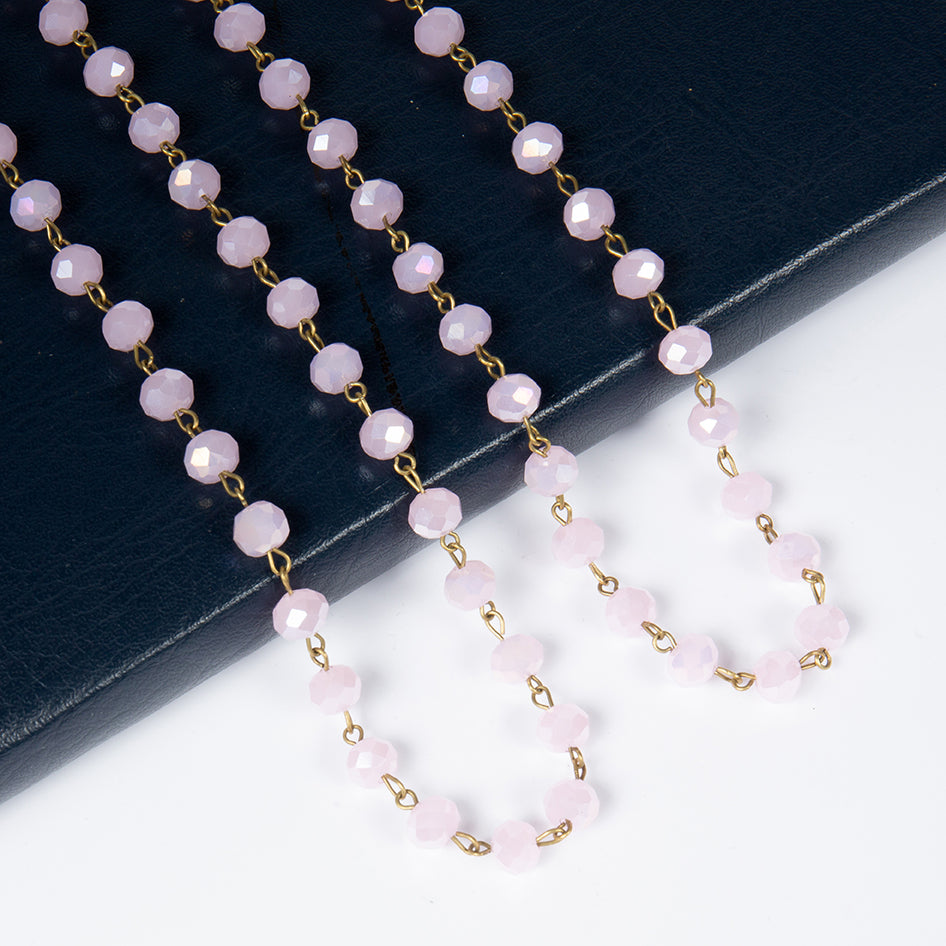 Crystal Beaded Chain Necklace N1163