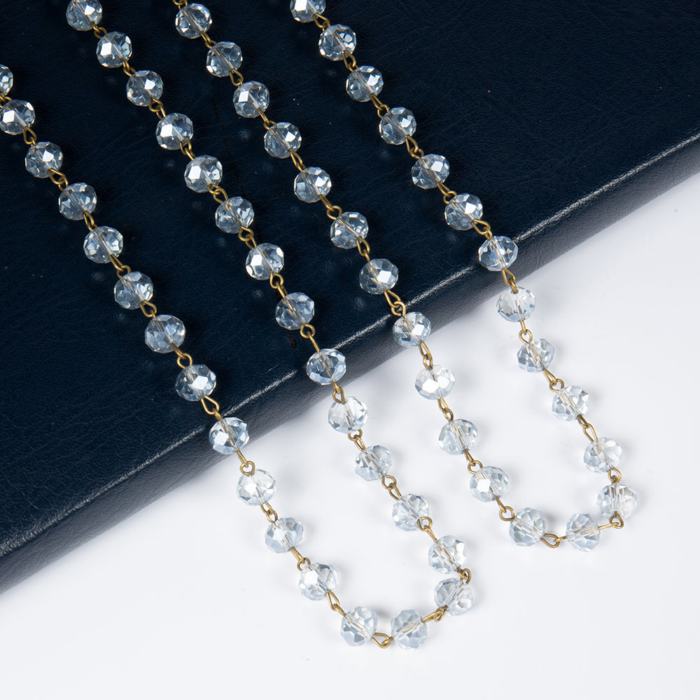 Crystal Beaded Chain Necklace N1163