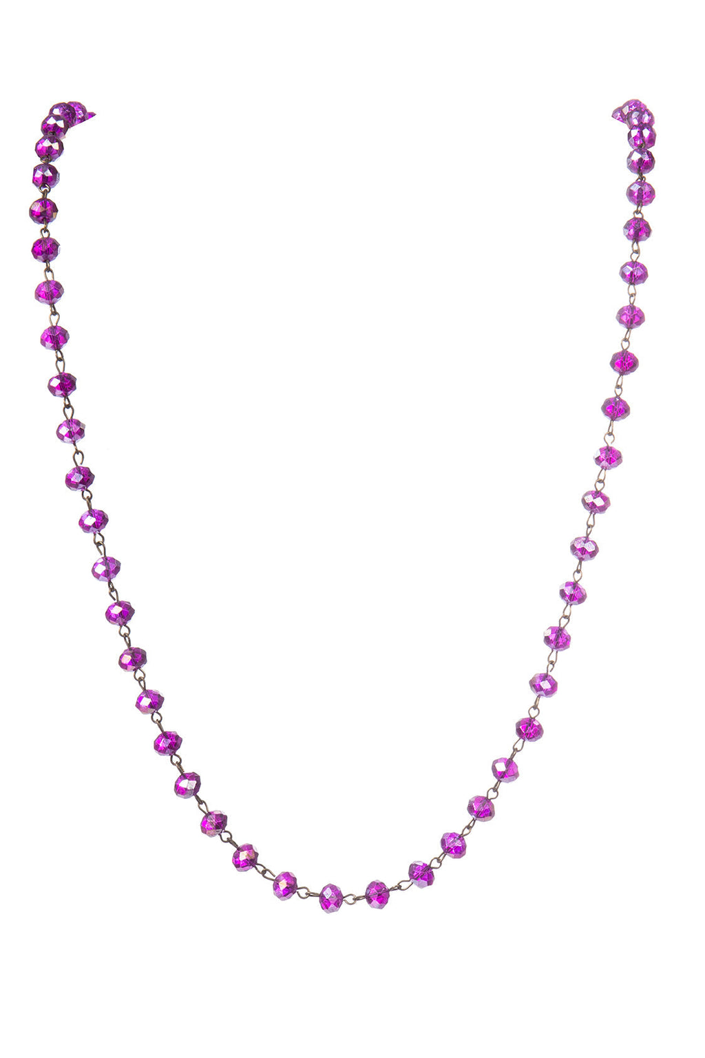 Crystal Beaded Chain Necklace N1163