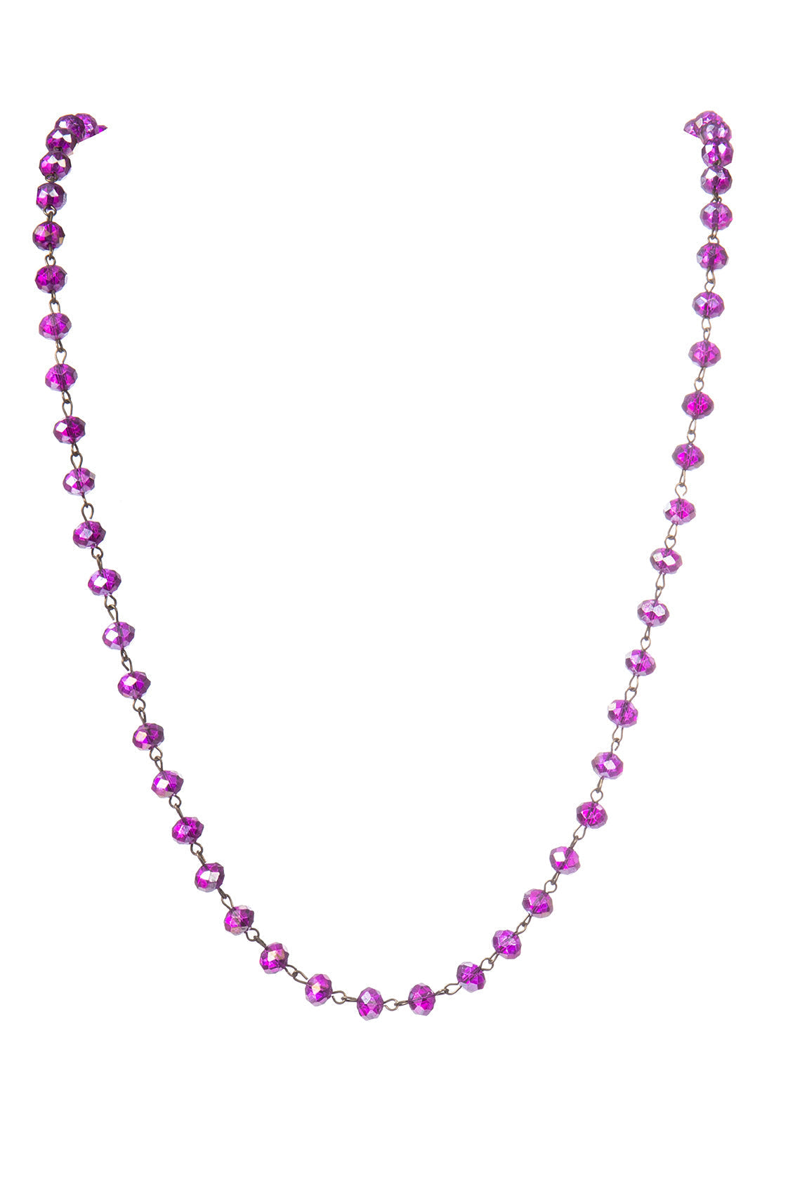 Crystal Beaded Chain Necklace N1163