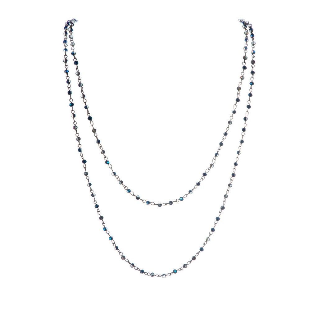 Crystal Beaded Chain Necklace N1163