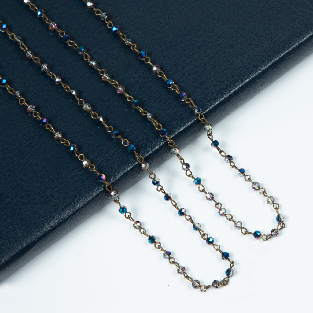 Crystal Beaded Chain Necklace N1163