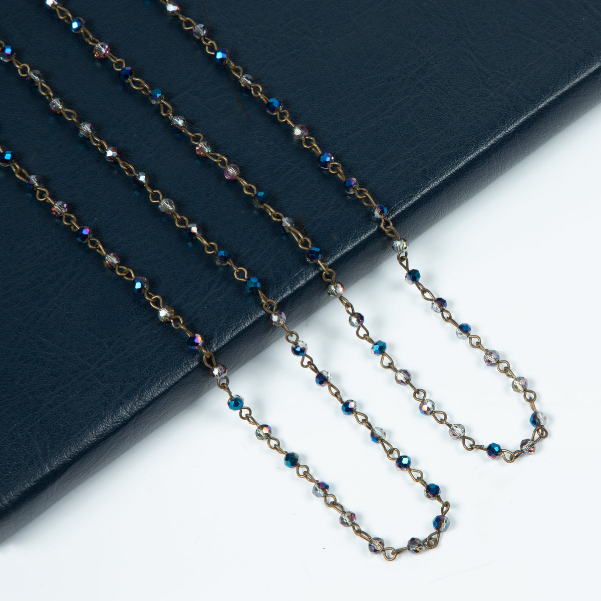 Crystal Beaded Chain Necklace N1163