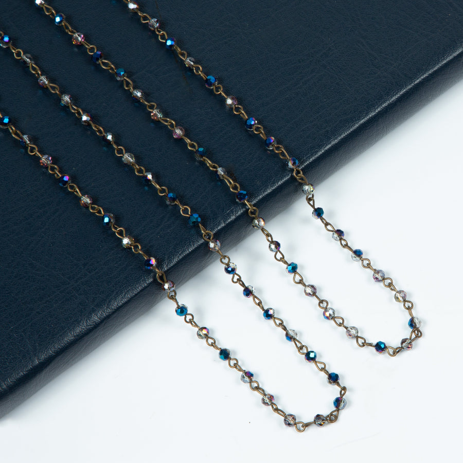 Crystal Beaded Chain Necklace N1163-183-BZ
