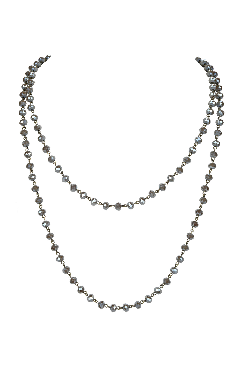 Crystal Beaded Chain Necklace N1163