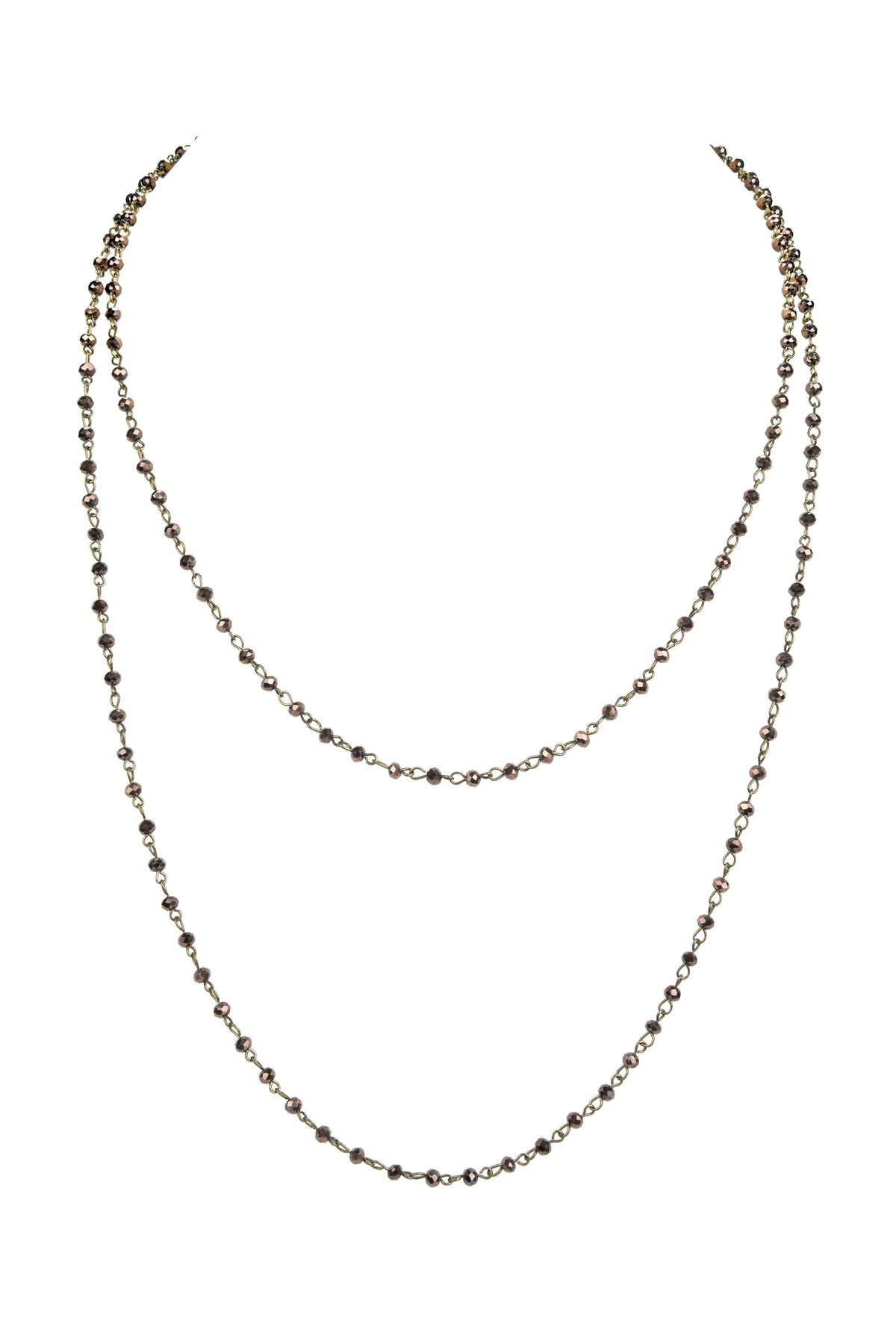 Crystal Beaded Chain Necklace N1163