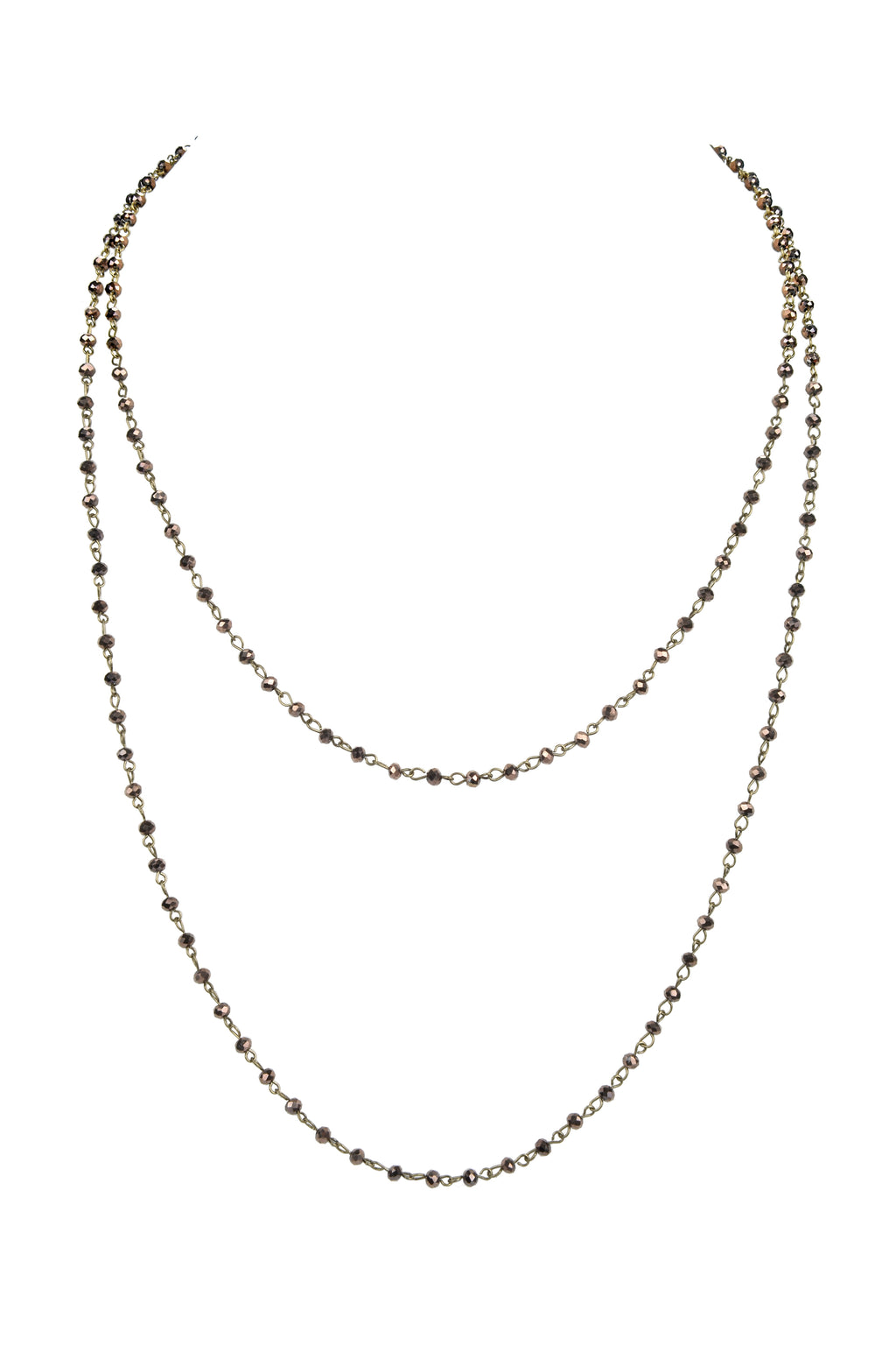 Crystal Beaded Chain Necklace N1163