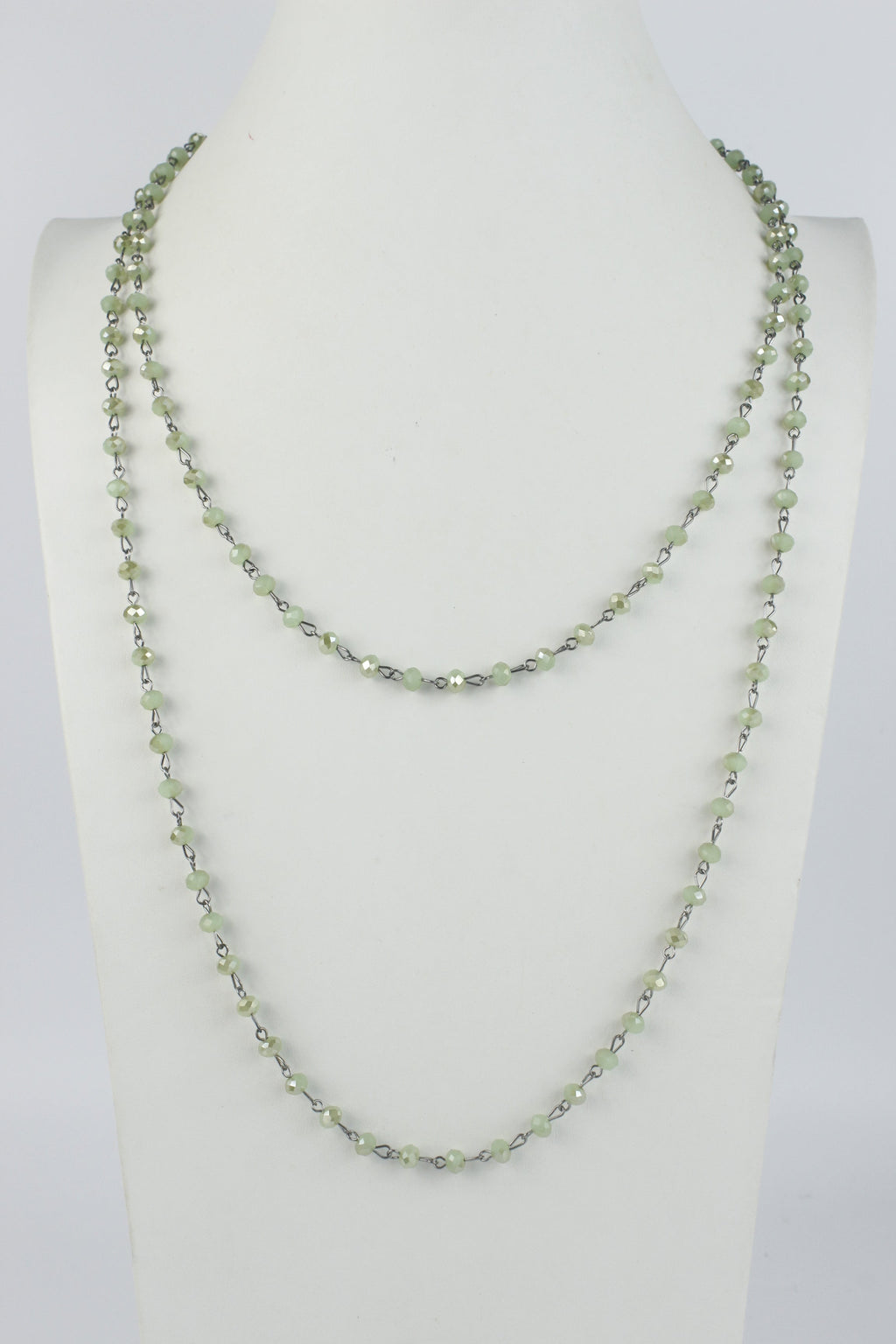 Crystal Beaded Chain Necklace N1163