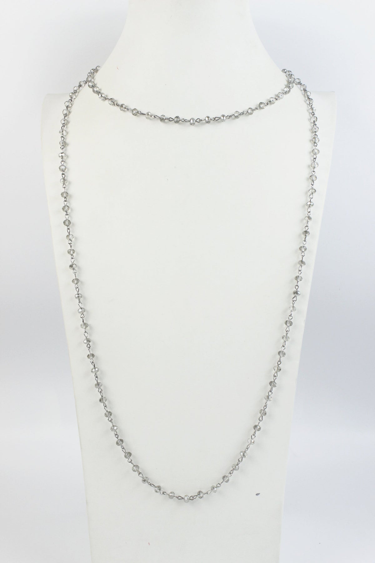 Crystal Beaded Chain Necklace N1163