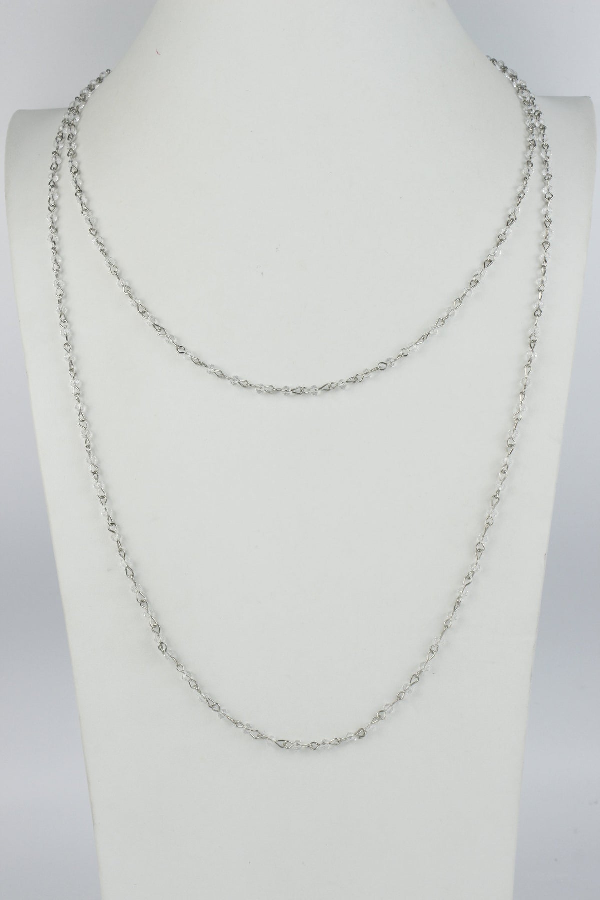 Crystal Beaded Chain Necklace N1163