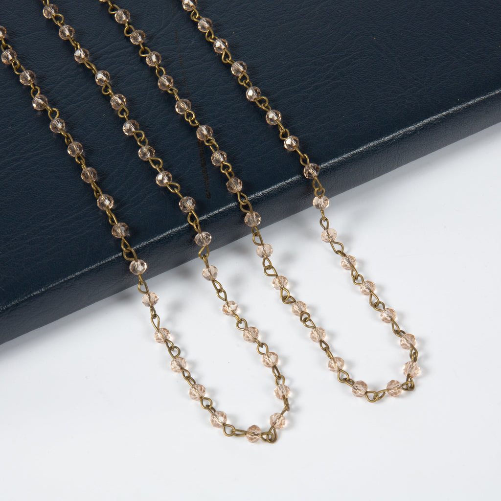 Crystal Beaded Chain Necklace N1163