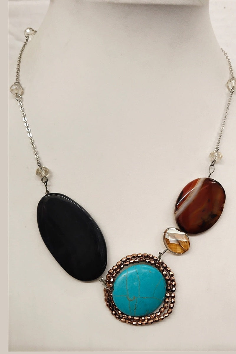 Natural Stone Crystal Necklaces N1417