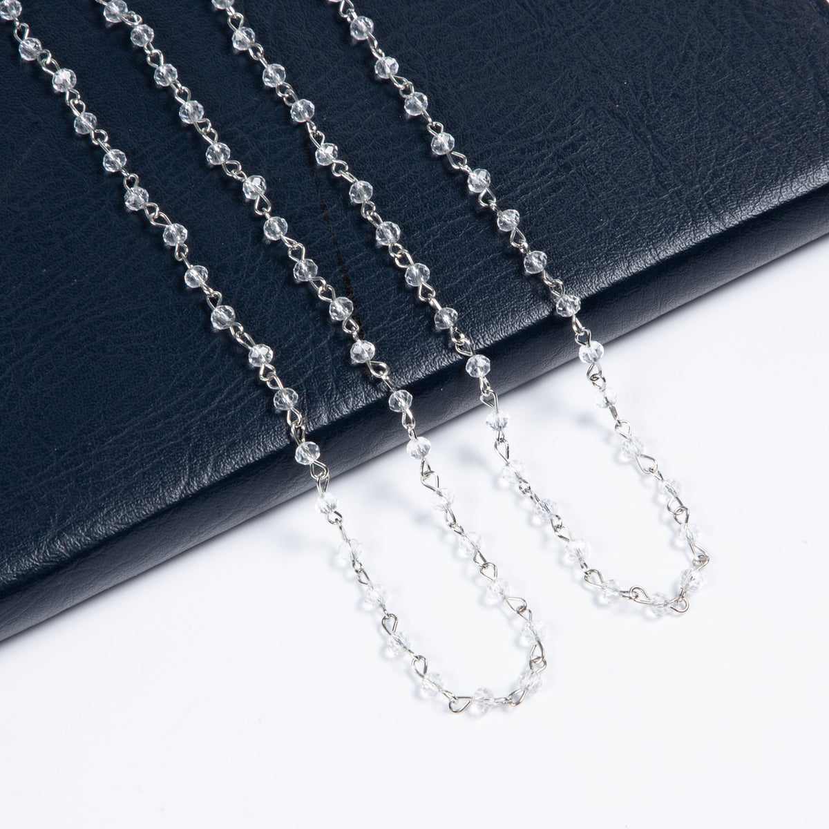 Crystal Beaded Chain Necklace N1163