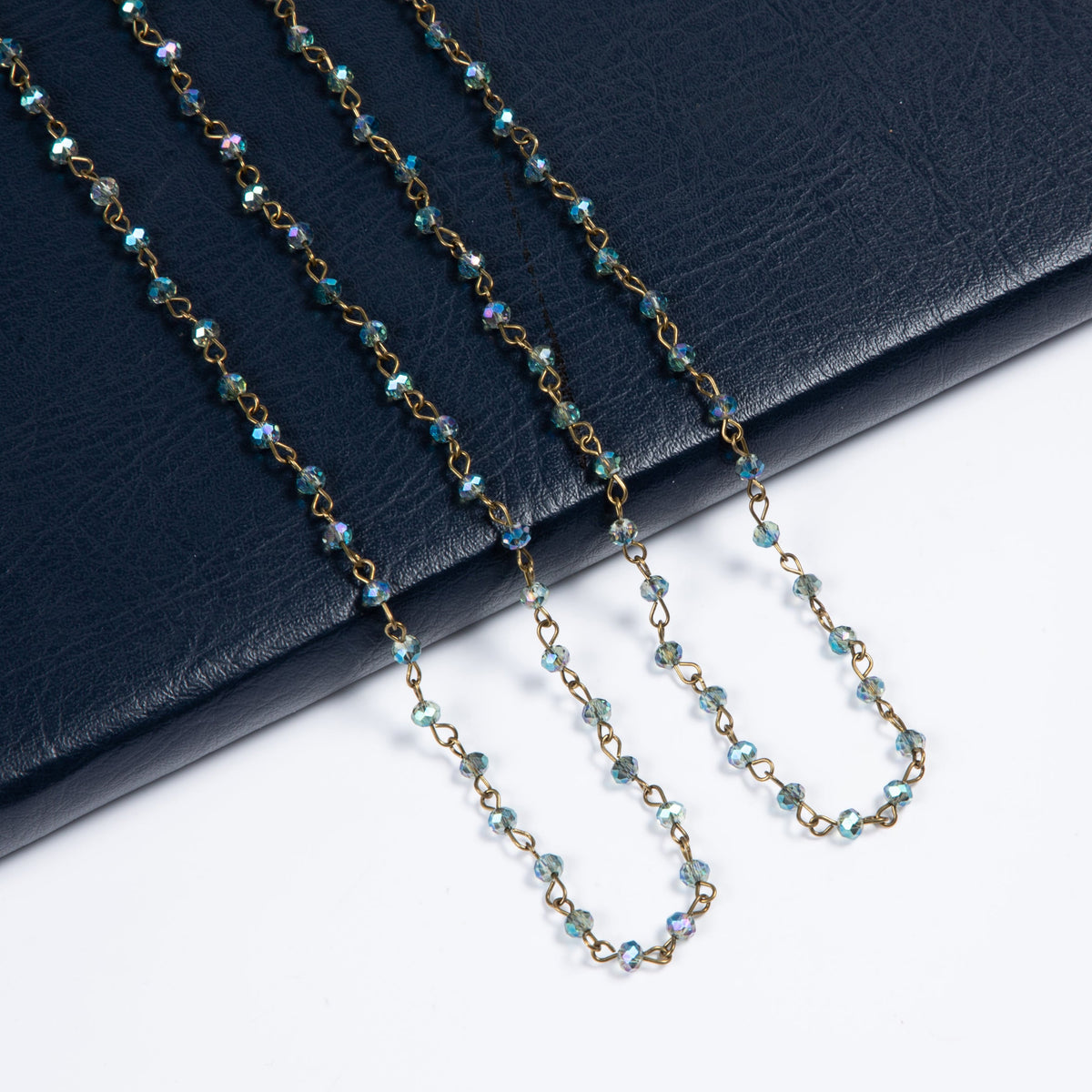 Crystal Beaded Chain Necklace N1163