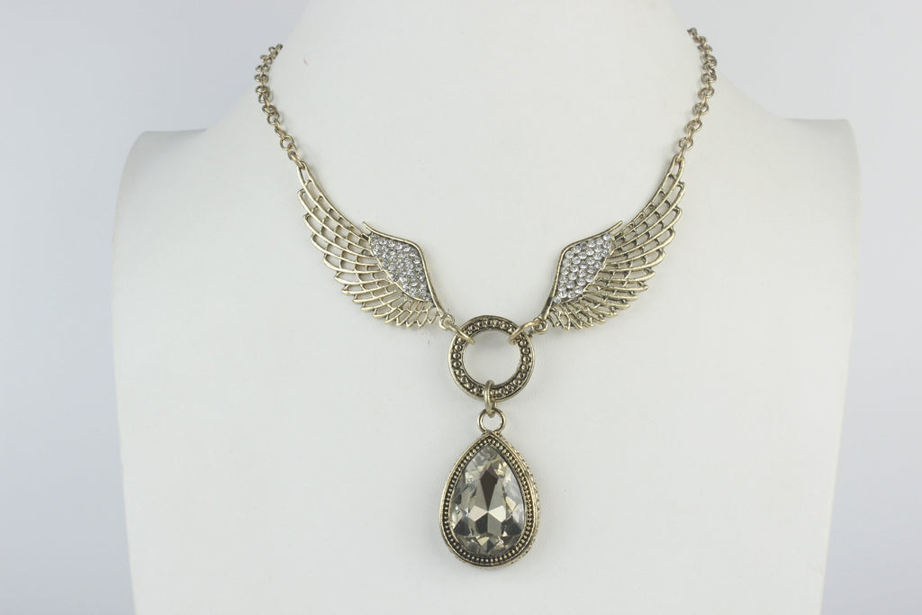 Feather Crystal Set Necklace N1737