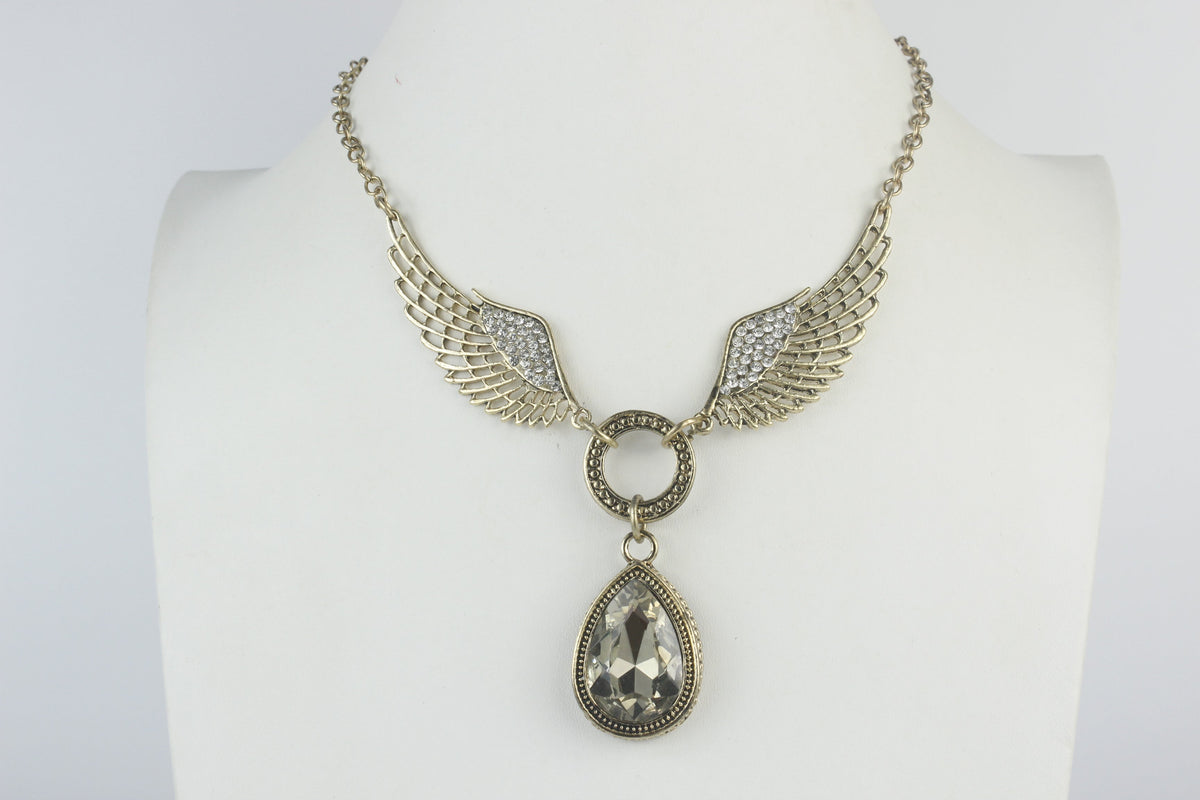 Feather Crystal Set Necklace N1737