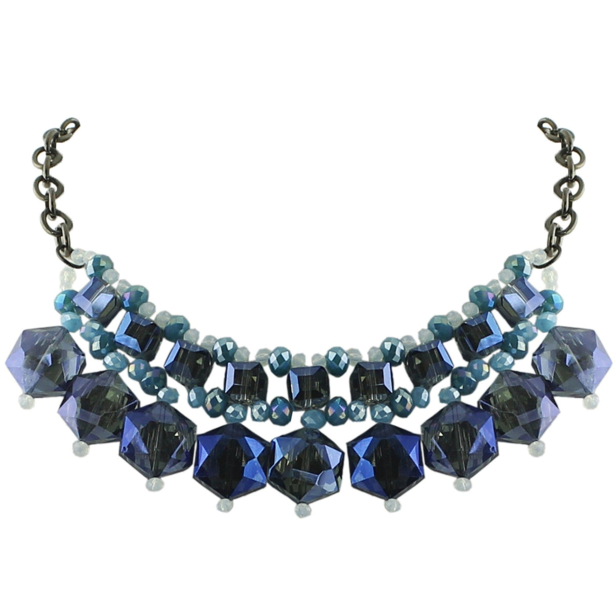 Woman Shiny Crystal Grey Necklaces  N2124