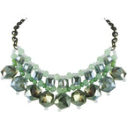 Woman Shiny Crystal Grey Necklaces  N2124