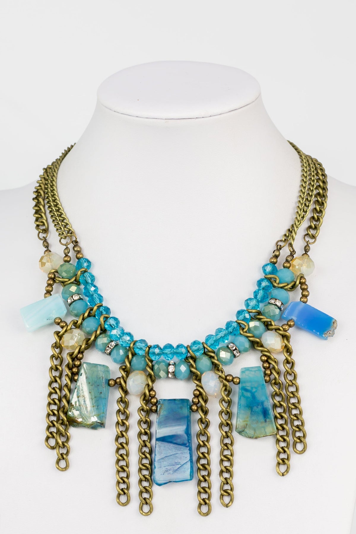 Vintage Acrylic Crystal Charms Pendant Necklaces N2165