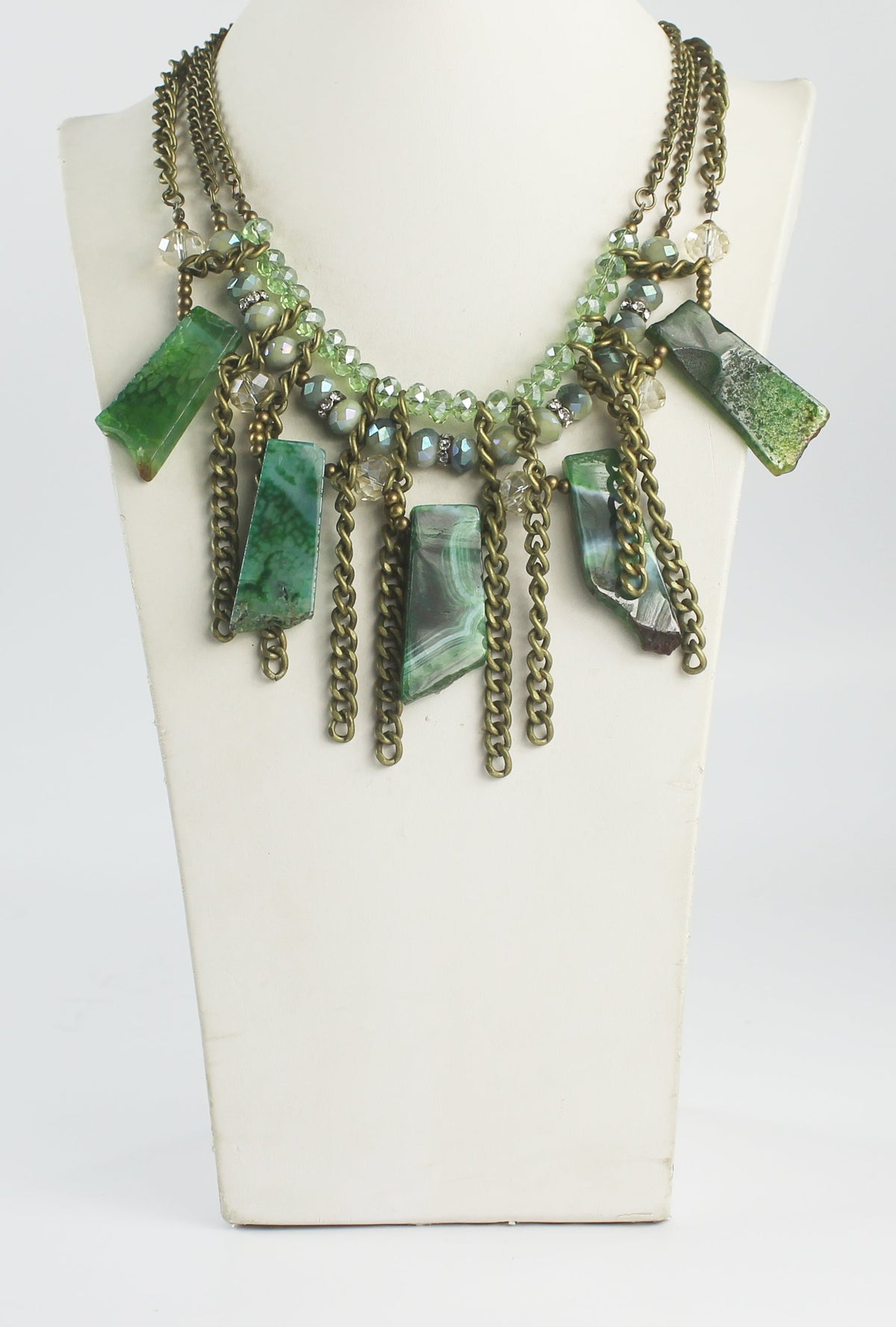Vintage Acrylic Crystal Charms Pendant Necklaces N2165