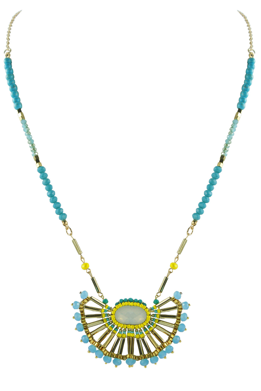 Geometry Pendant Crystal Braided Necklaces N2302