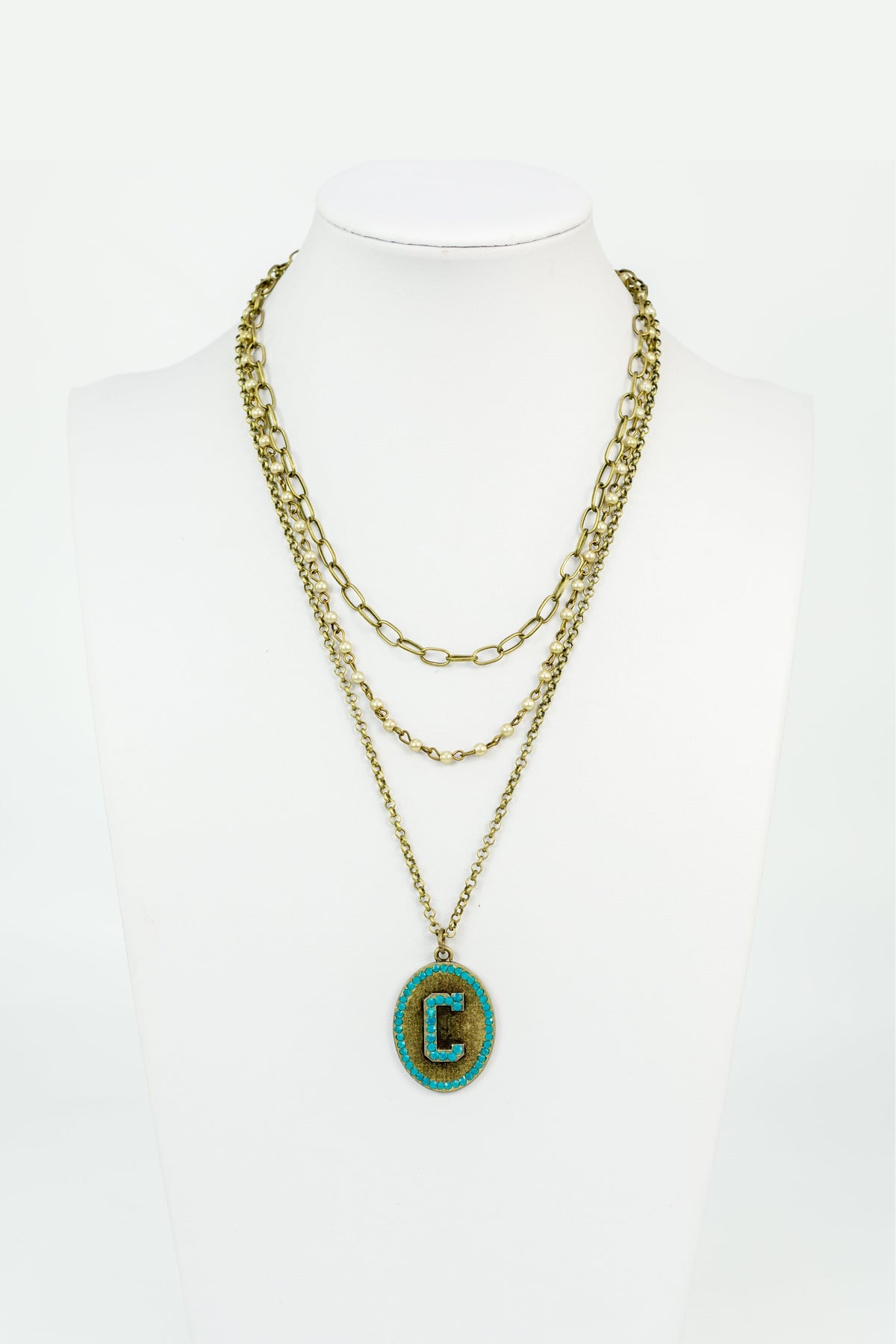 Chain Metal Alphabet Necklace N2312