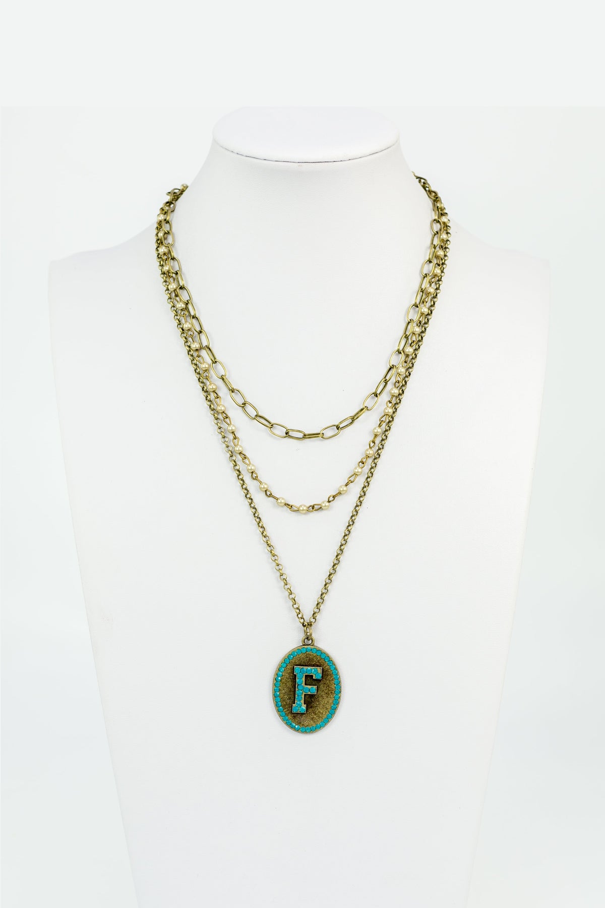 Chain Metal Alphabet Necklace N2312