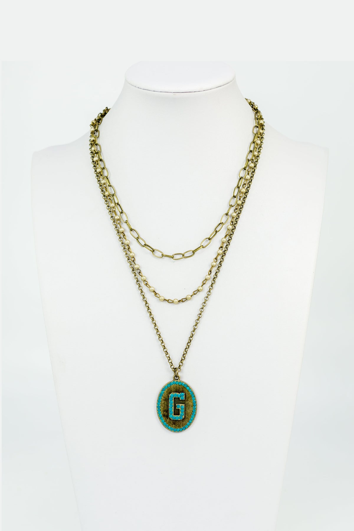 Chain Metal Alphabet Necklace N2312