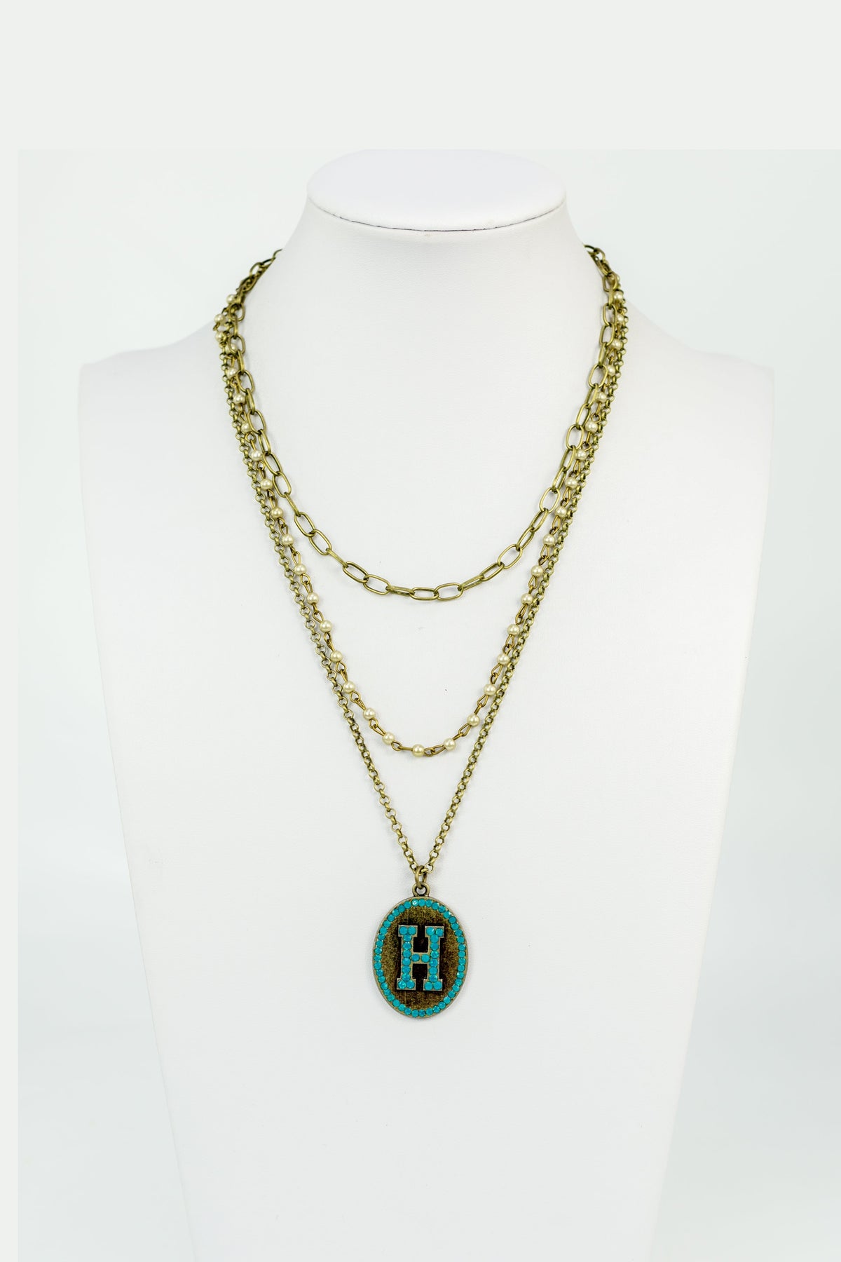 Chain Metal Alphabet Necklace N2312