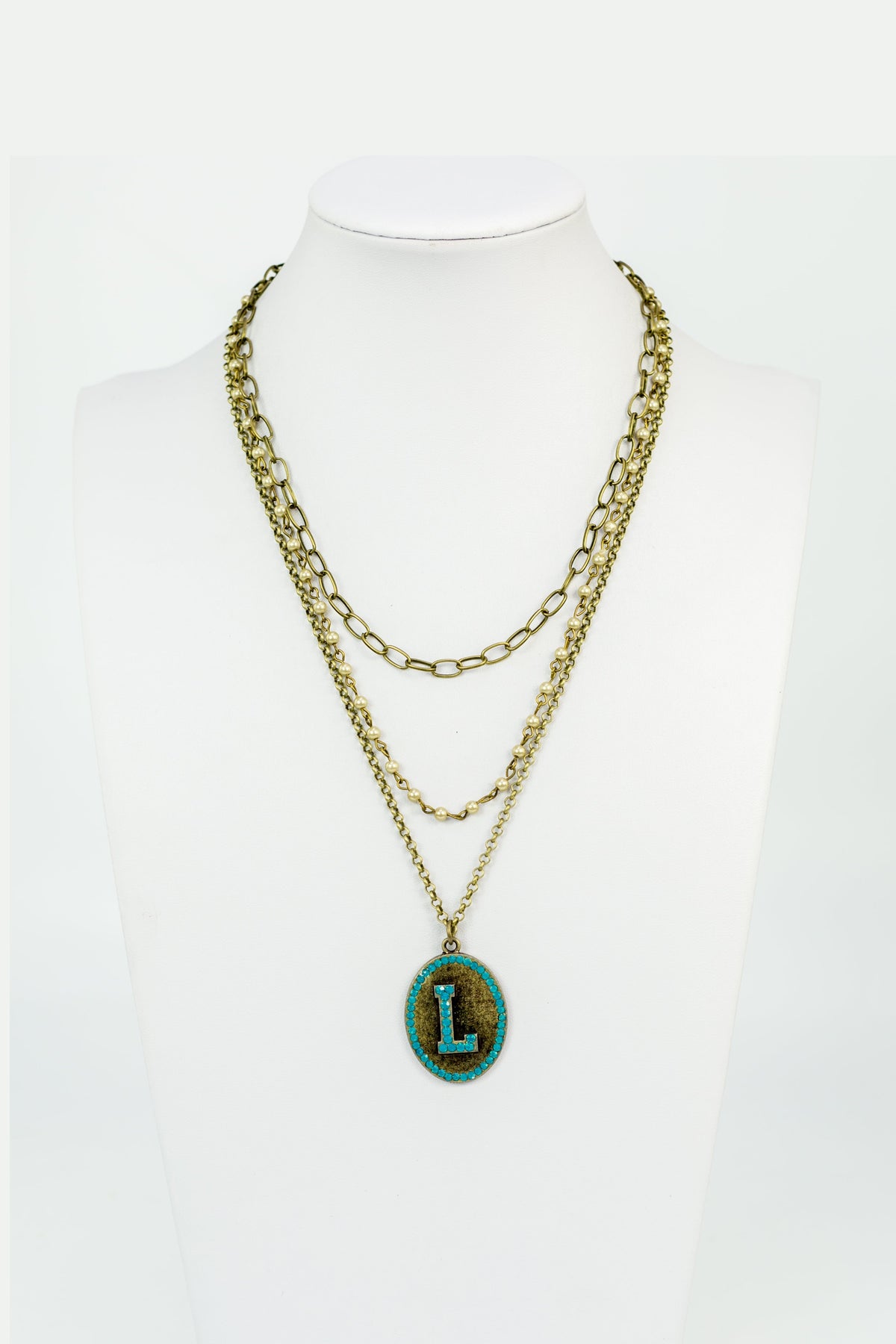 Chain Metal Alphabet Necklace N2312