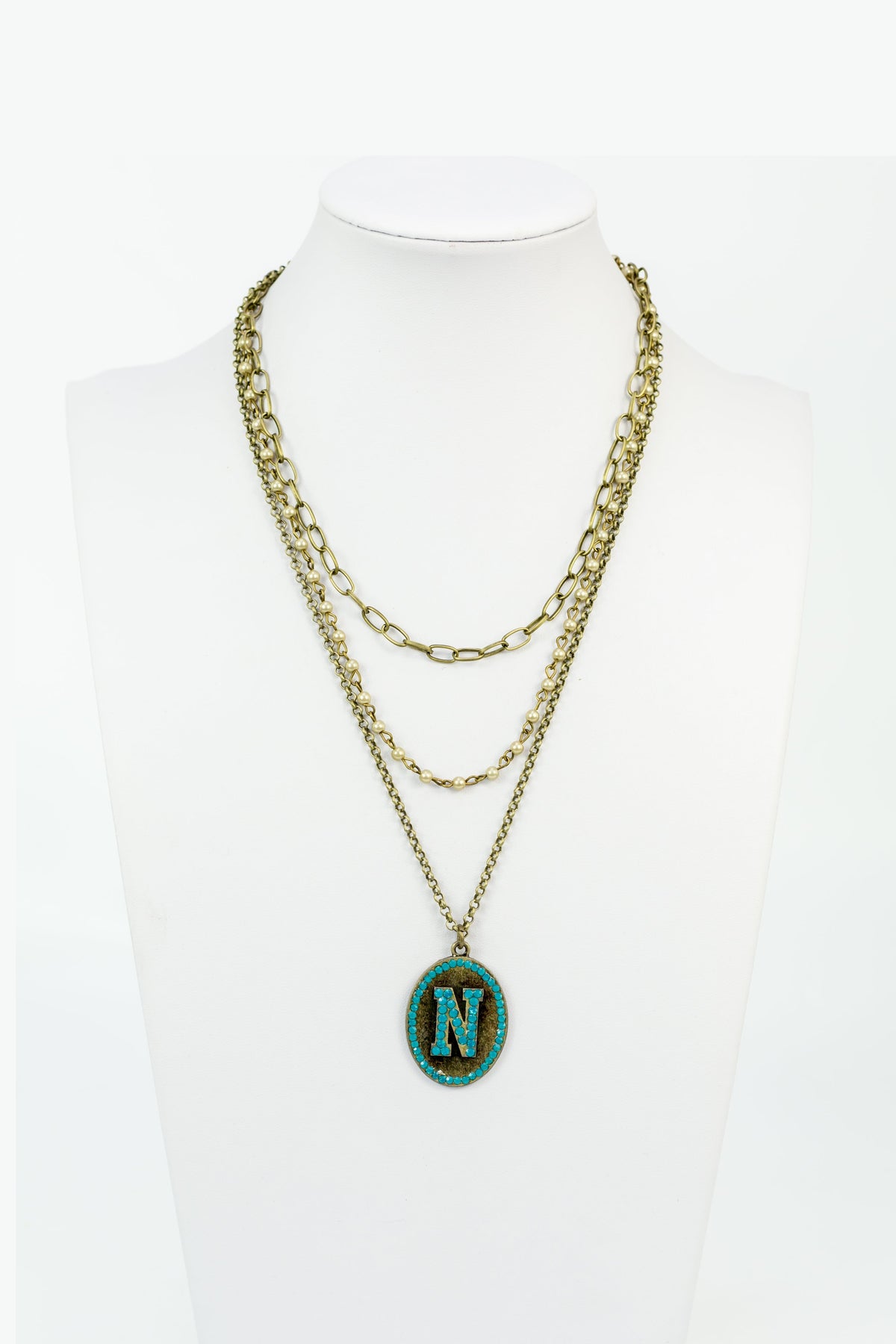 Chain Metal Alphabet Necklace N2312