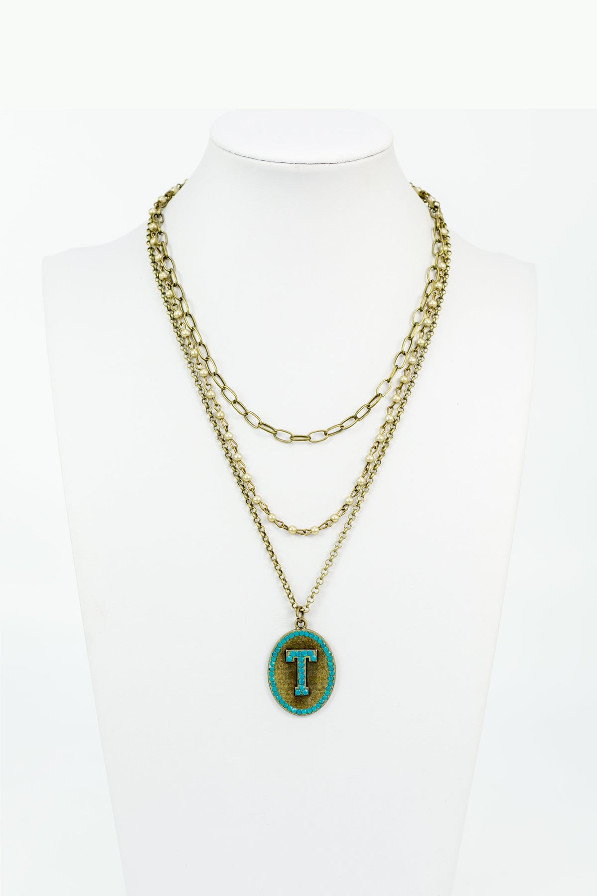 Chain Metal Alphabet Necklace N2312