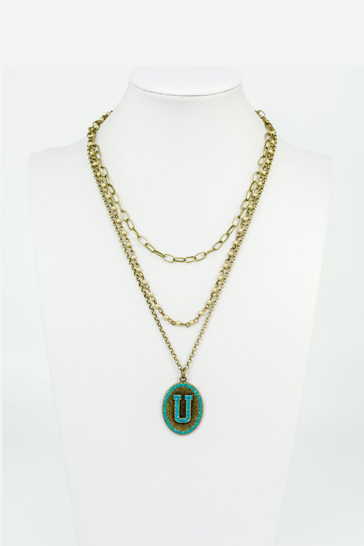 Chain Metal Alphabet Necklace N2312