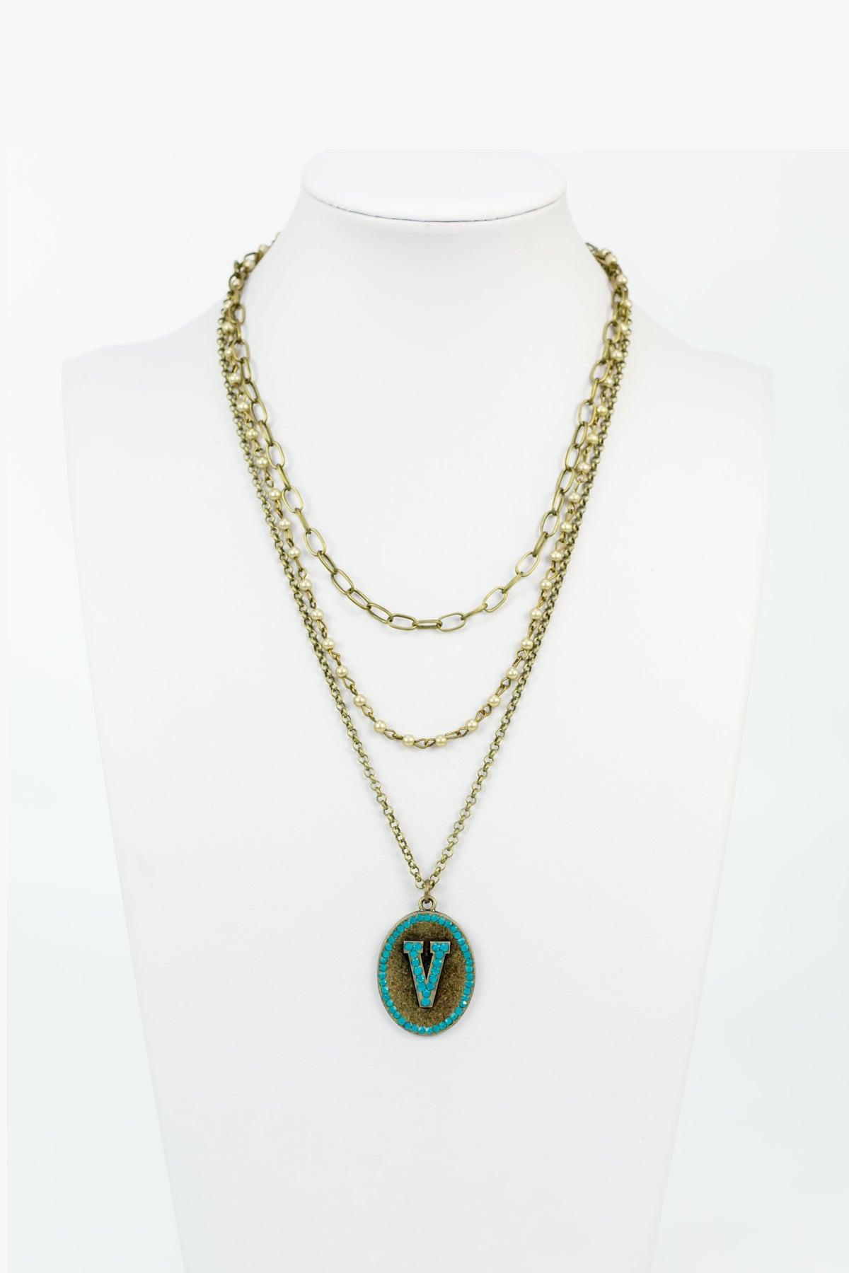 Chain Metal Alphabet Necklace N2312