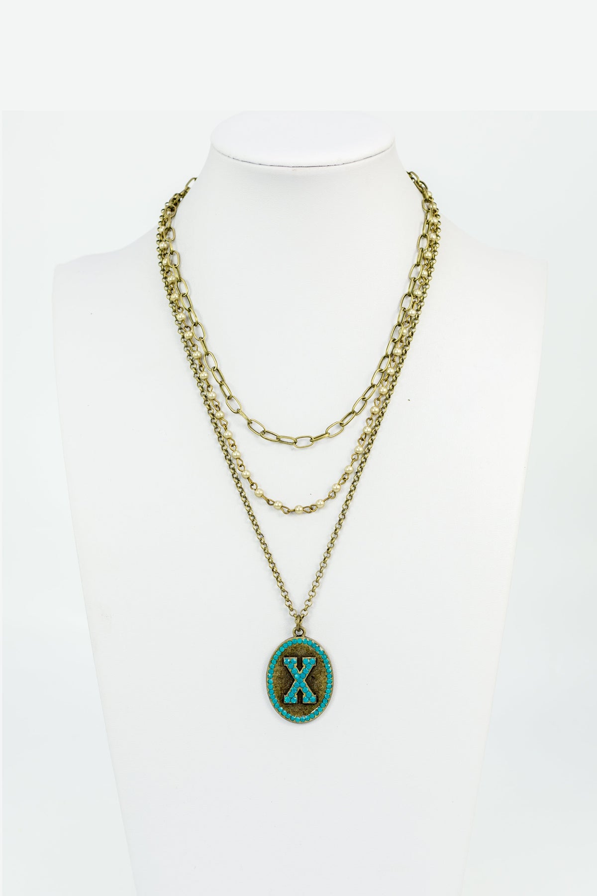 Chain Metal Alphabet Necklace N2312