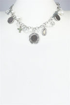 Crystal Metal Coin Necklace N2316