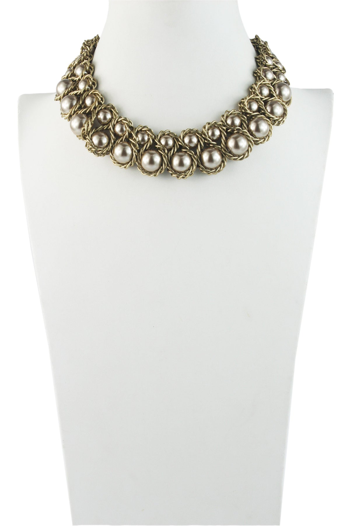 Romantic Pearl Collar Necklace N2364 - view 2