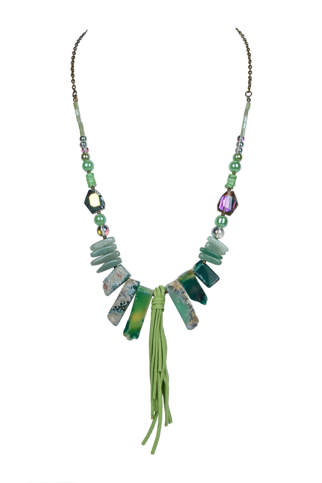 Leatherette Natural Stone Necklace N2396